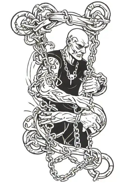Cancer survivor breaking chains tattoo design idea
