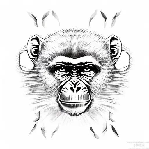 Monkey tattoo design idea