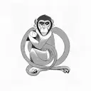 Monkey tattoo design idea