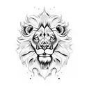 Lion head skull  tattoo design idea