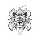 Lion head skull  tattoo design idea