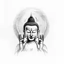 praying buddhist hands tattoo design idea