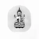 praying buddhist hands tattoo design idea