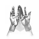 praying buddhist hands tattoo design idea