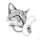 Plane and paw in infinity loop tattoo design idea