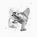 Plane and paw in infinity loop tattoo design idea