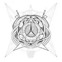 Plane and paw in infinity loop tattoo design idea