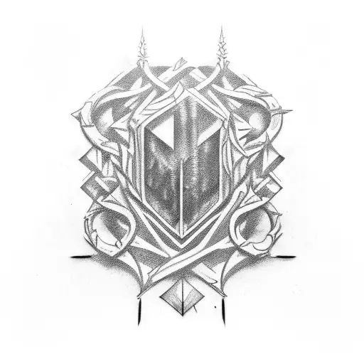 messy neotribal sigil tattoo design idea