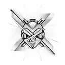 cyber weird shapes with sharp points tattoo design idea