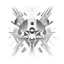 cyber weird shapes with sharp points tattoo design idea