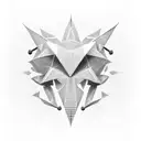 cyber weird shapes with sharp points tattoo design idea