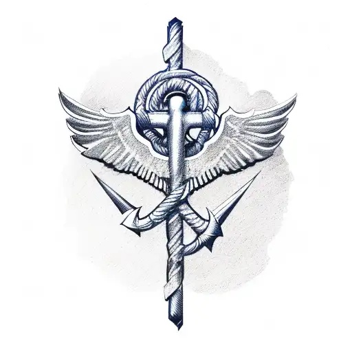 wings , navy anchor, air traffic controller  tattoo design idea