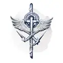 wings , navy anchor, air traffic controller  tattoo design idea