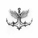 wings , navy anchor, air traffic controller  tattoo design idea