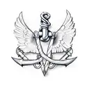 wings , navy anchor, air traffic controller  tattoo design idea