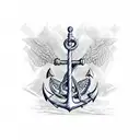 wings , navy anchor, air traffic controller  tattoo design idea