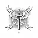 wings , navy anchor, air traffic controller  tattoo design idea
