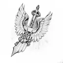 wings , navy anchor, air traffic controller  tattoo design idea