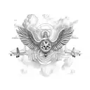 wings anchor air traffic controller  tattoo design idea