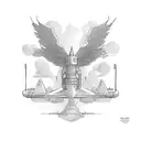 wings anchor air traffic controller  tattoo design idea