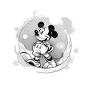 Mickey Mouse only outside line tattoo design idea
