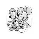 Mickey Mouse only outside line tattoo design idea