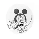 Mickey Mouse only outside line tattoo design idea