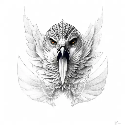 white falcon tattoo design idea