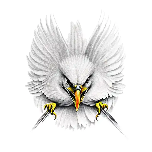 white falcon or halk tattoo design idea