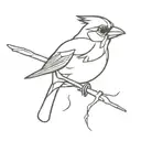 tiny red cardinal bird tattoo design idea