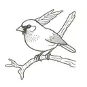tiny red cardinal bird tattoo design idea