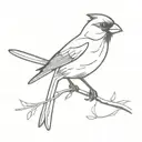 tiny red cardinal bird tattoo design idea