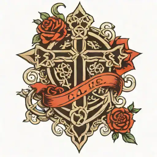 Celtic cross fading into an anchor  tattoo design idea