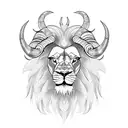 Lion capricorn ram on a libra tattoo design idea
