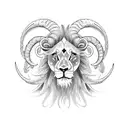 Lion capricorn ram on a libra tattoo design idea