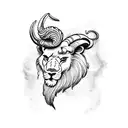 Lion capricorn ram on a libra tattoo design idea