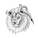 Lion capricorn ram on a libra tattoo design idea