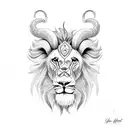 Lion capricorn ram on a libra tattoo design idea