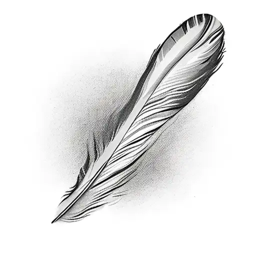 FEATHER sword small birds tattoo design idea