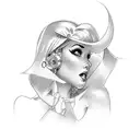 American traditional pin up girl full body flash tattoo design idea