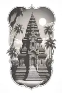 laos temple tattoo design idea