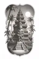 laos temple tattoo design idea