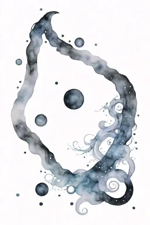 black hole eating a star constellation shaped like a spiral.  tattoo design idea