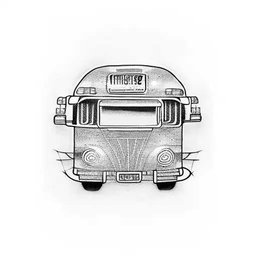 bus with the number 16 tattoo design idea