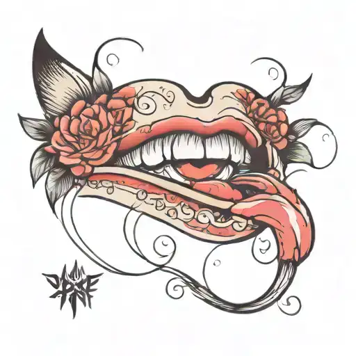 pussy lips tattoo design idea