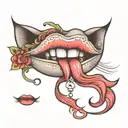 pussy lips tattoo design idea