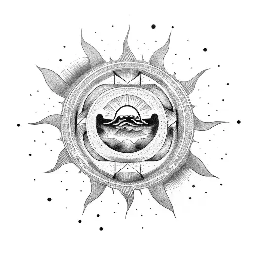 sun animal earth mandala tattoo design idea