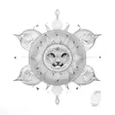 sun animal earth mandala tattoo design idea