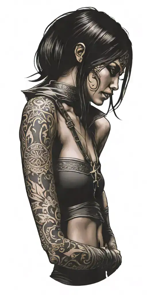 mileena mortal combat knife tattoo design idea