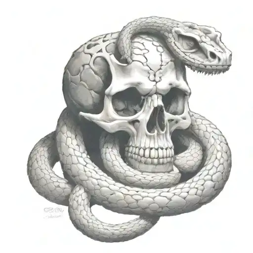 snake skeleton tattoo design idea